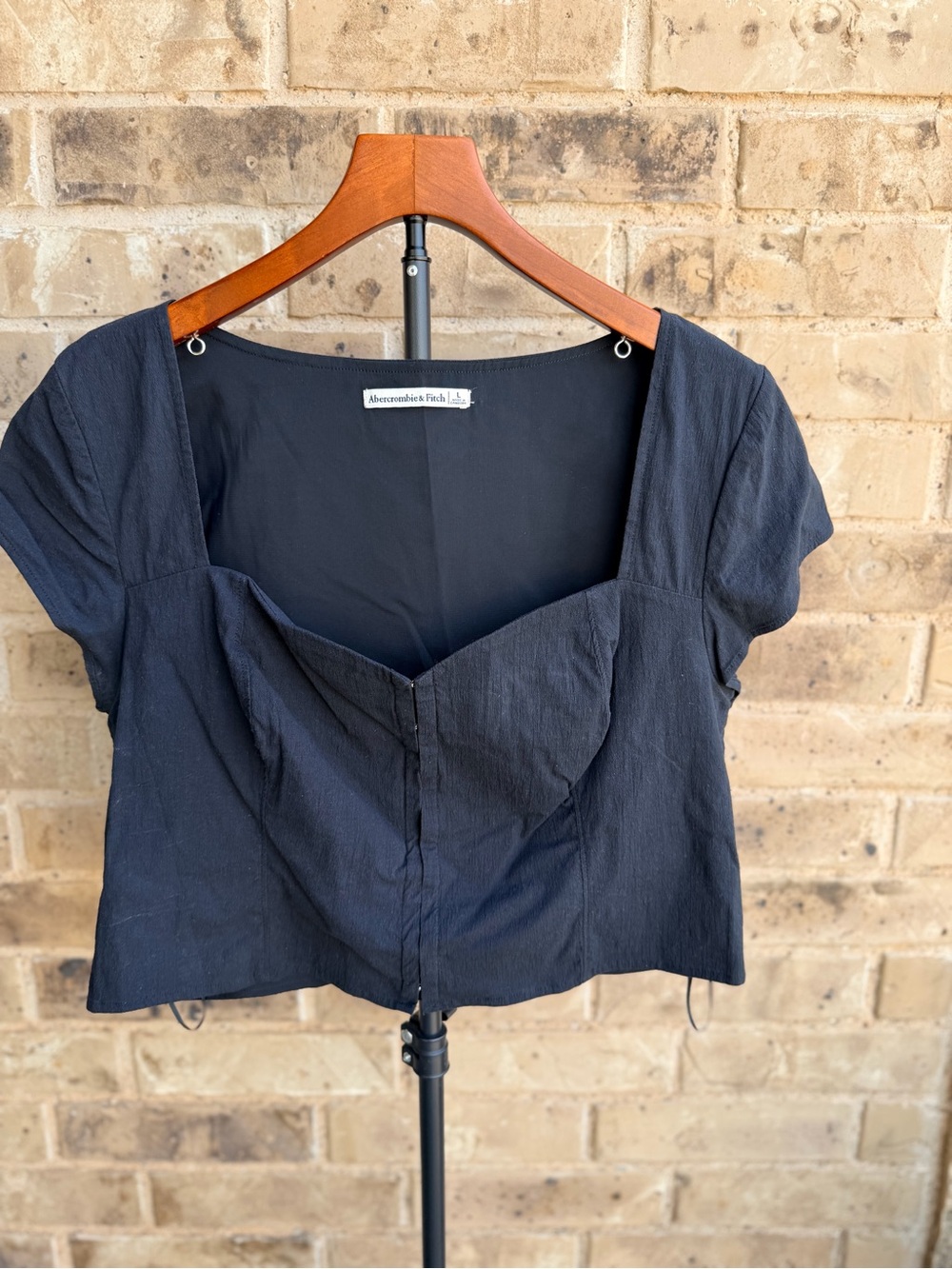 Abercrombie & Fitch Black Sweetheart Crop Corset Top size large